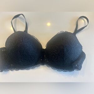 Sophie B. Elegant Black Padded Lace Bra